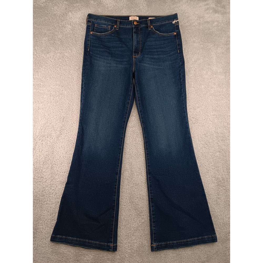 Sofia Jeans Women 18 (36x33) Blue Melisa Flare Stretch High Rise Denim